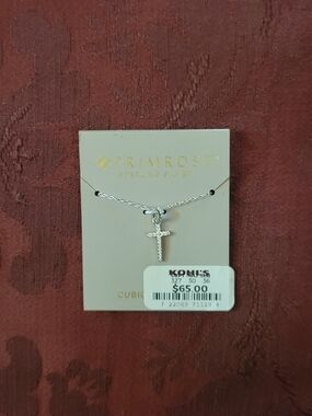 Sterling Silver & Cubic Zirconia Cross Pendant Necklace
